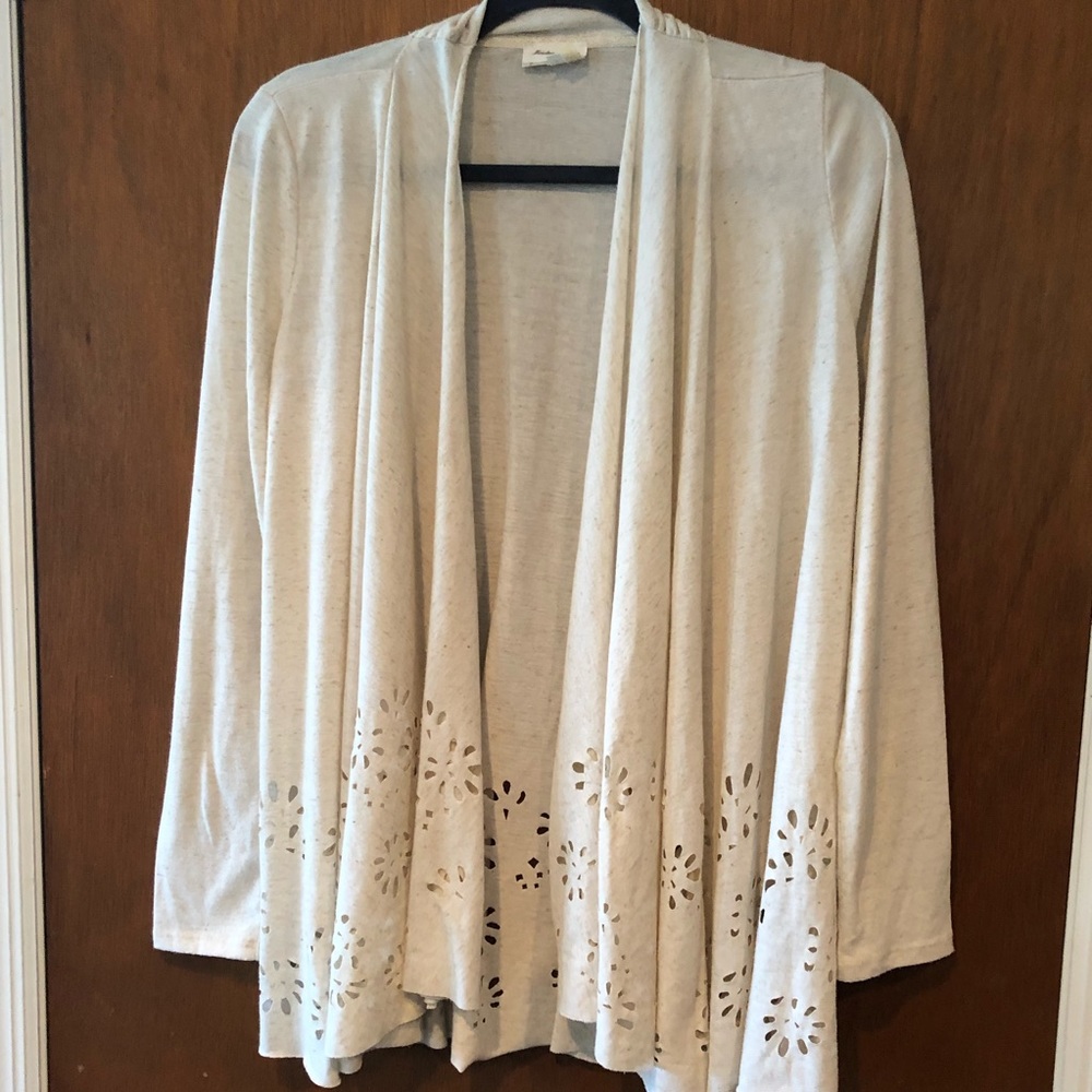 Meadow Rue by Anthropologie Laser Cut Cardigan